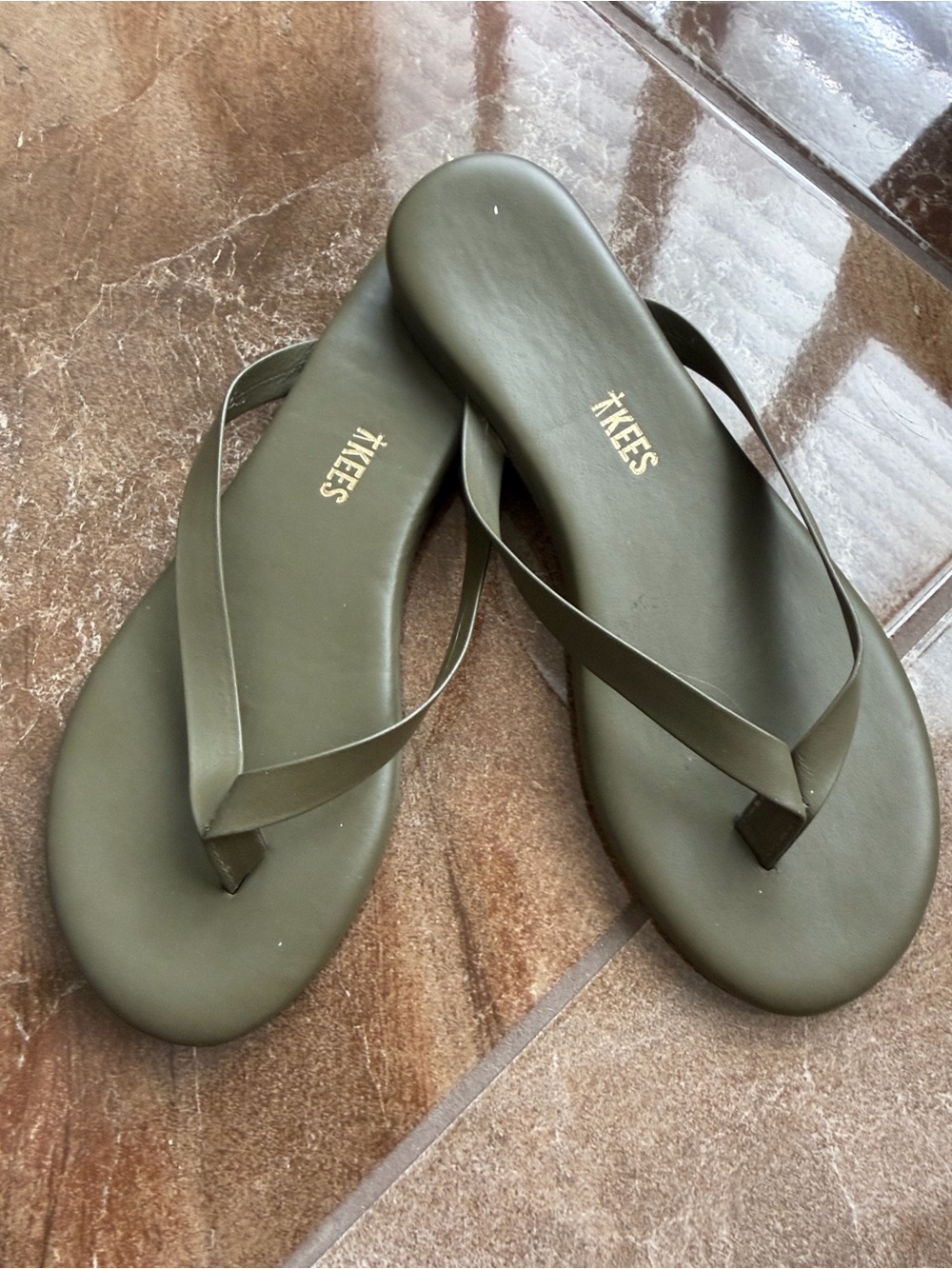 TKEES Olive Green Minimalist Flip Flop Sandals